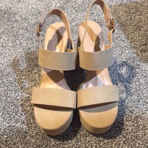 Beige Platform Sandals